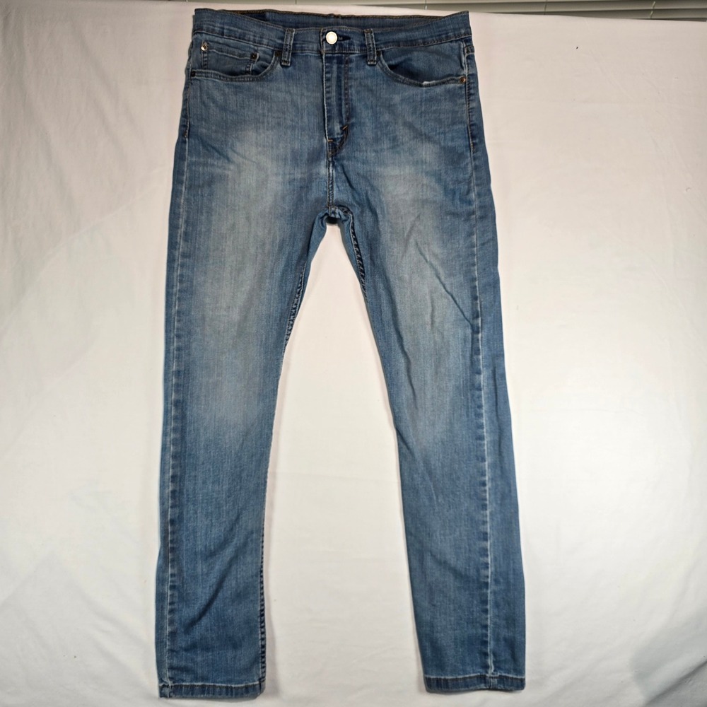 Levis 510 Skinny Fit Jeans Mens 34x32 Light Wash Blue Denim 05510-0576